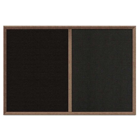 United Visual Products Enclosed Corkboard, 1 Door, 24"x36", 4" Fra UV3422-WHITE-CINNABA